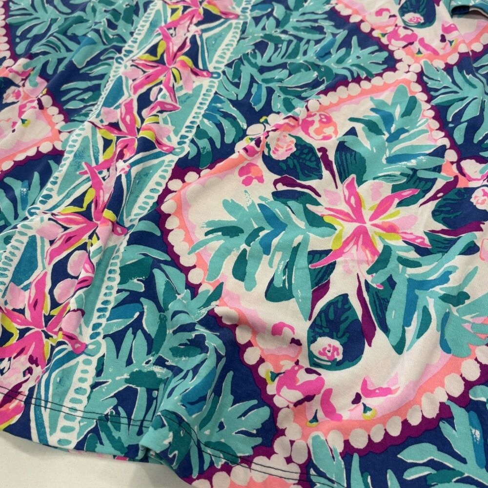 Lilly Pulitzer Dress Size XL Ophelia Swing Seaside Aqua Coconut Cove Engineered - Picture 2 of 8